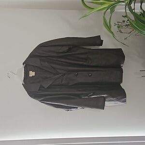 Roman's Leather Button Jacket  size 3X- 4X  Brown Pre-owned